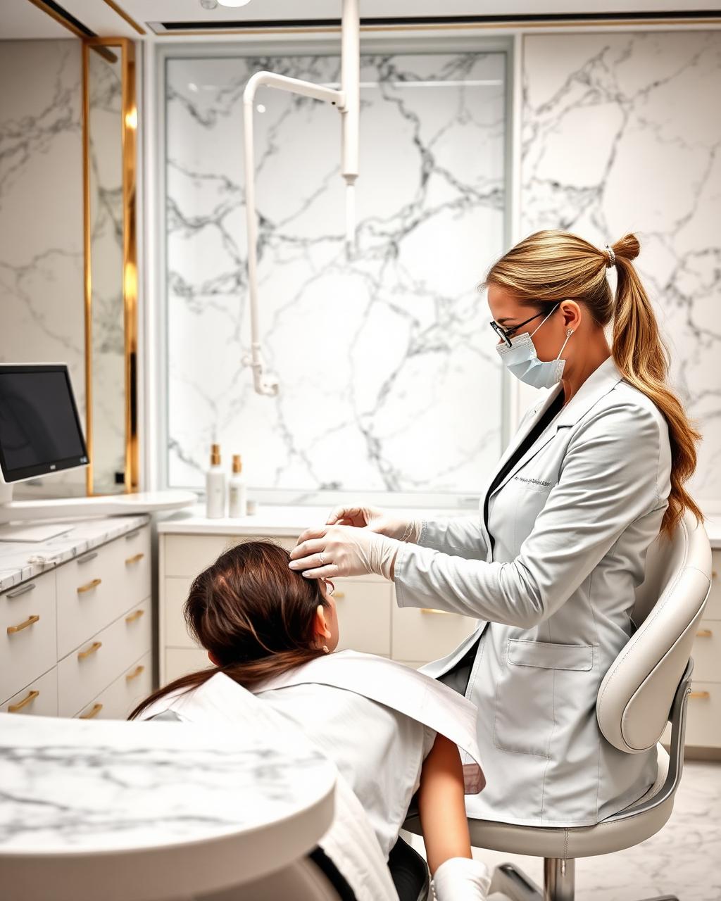 Dentista trabajando